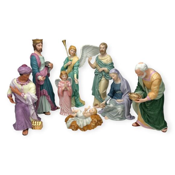 VINTAGE LENOX 1991 The Renaissance Nativity Fine Porcelain 8-Piece Set - Picture 1 of 5